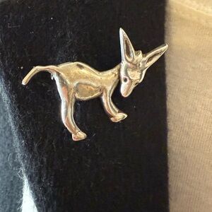 Vintage Sterling Silver Donkey Brooch